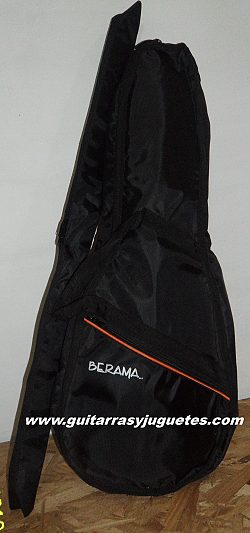 funda de color negro con vivos naranjas para violin de Paracho